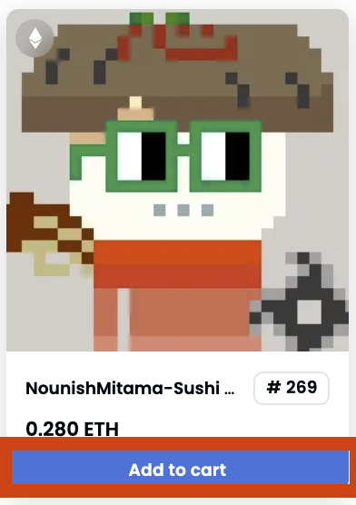 NFT  Add to cart view