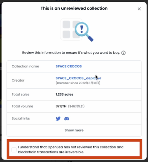 OpenSea has not reviewed this collection