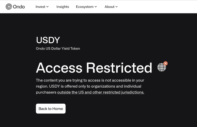 USDY Restricted